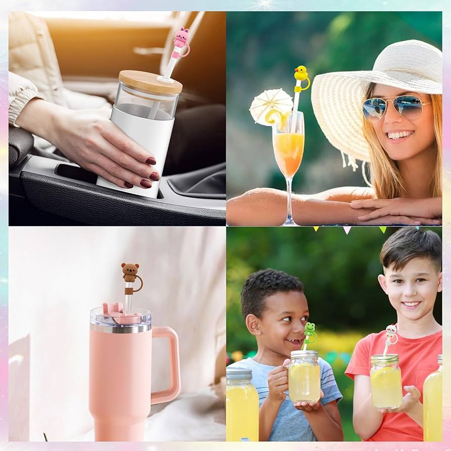 3D Straw Toppers - Stanley | Stylist | Silicone - Kidspark